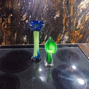 SET OF 2 VINTAGE ITALIAN CALLA LILY JACK PULPIT VASES